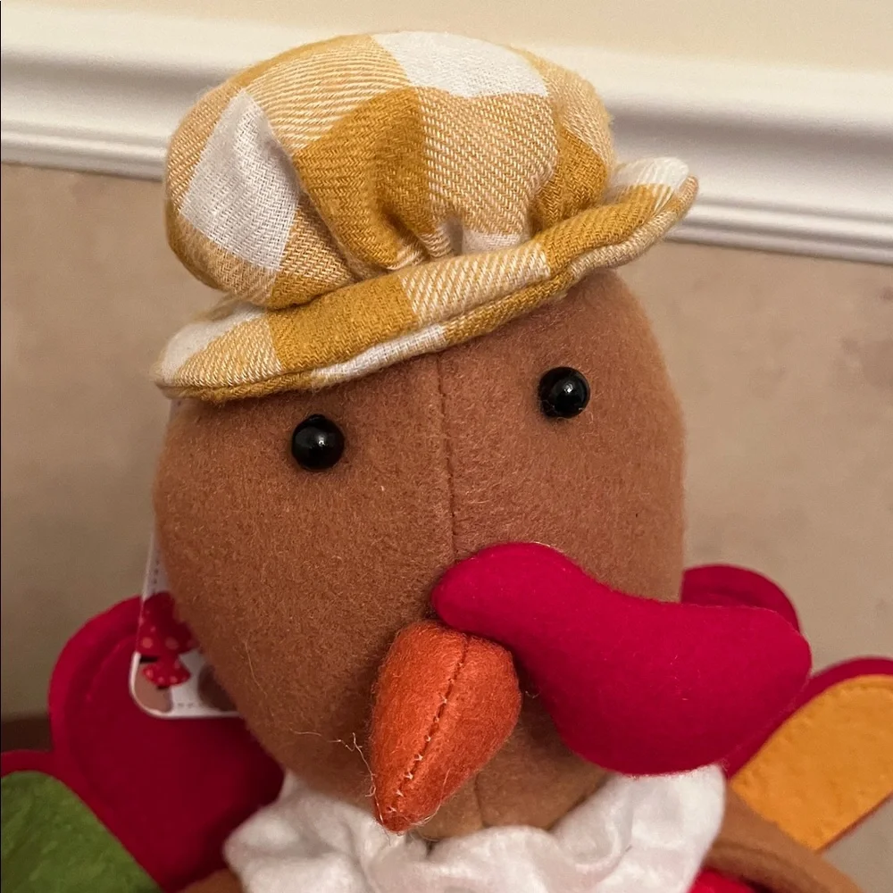 Set of two 11” Harvest Pumpkin Sitting Turkeys –Thanksgiving Décor